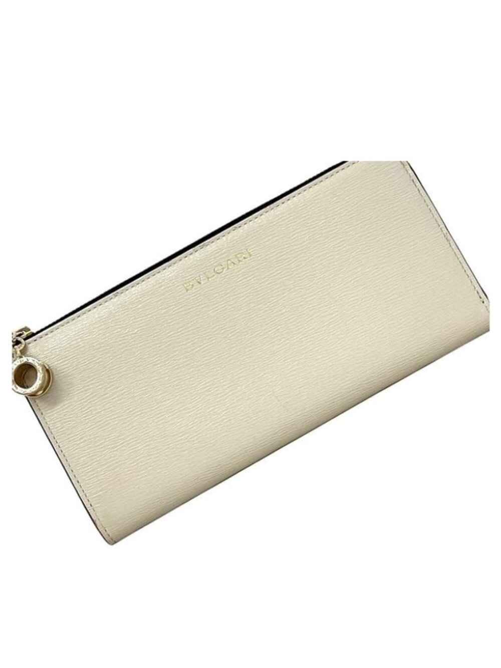 Bvlgari Wallet L Shaped Zipper B.zero1 Leather White Black